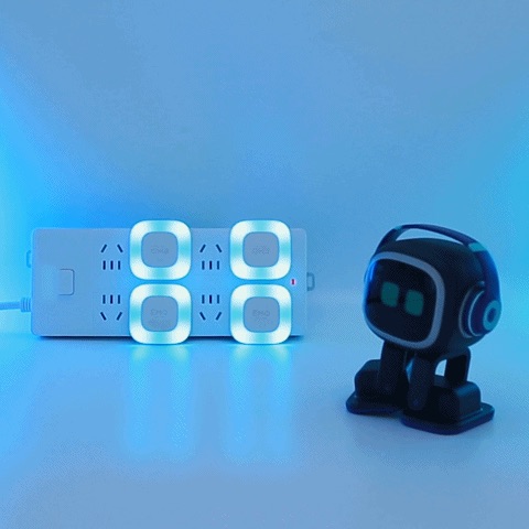 R4-Blanc-Anglais-Robot Intelligent Emo avec Commande Vocale et
