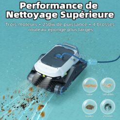 Robot nettoyeur de piscine sans Fil recharge autonome Zima Pro-2024 Degrii