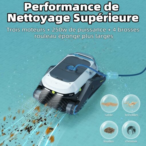 Robot nettoyeur de piscine sans Fil recharge autonome Zima Pro-2024 Degrii